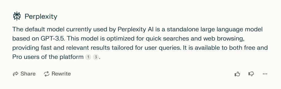 Perplexity LLM description