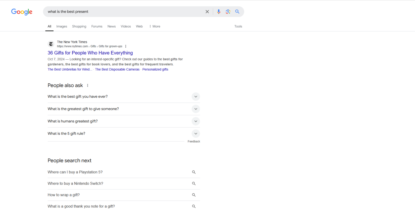 AI Overview disabled