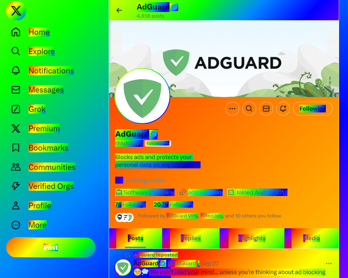 X with a userstyle *border