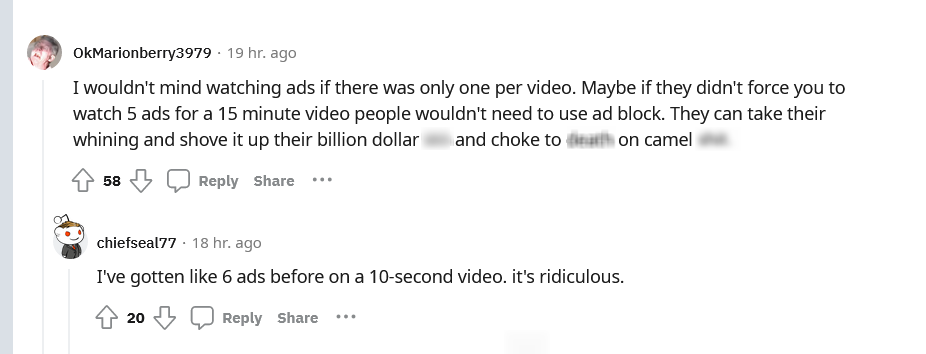 ![Reddit users&rsquo;s reaction to YouTube&rsquo;s ban on ad blockers has been negative]
